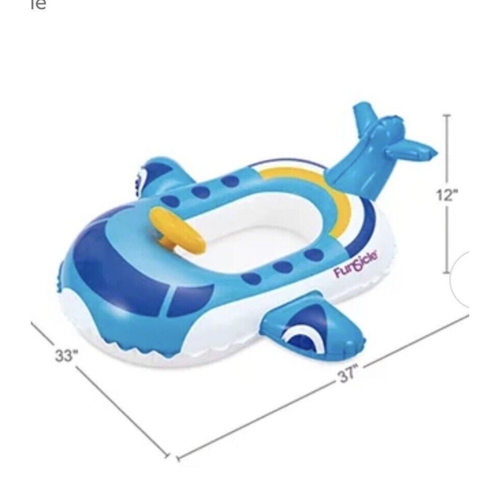 Blue Jet Inflatable Pool Float Ages 1-2 Kids Baby (Girl Or Boy) - Picture 4 of 5